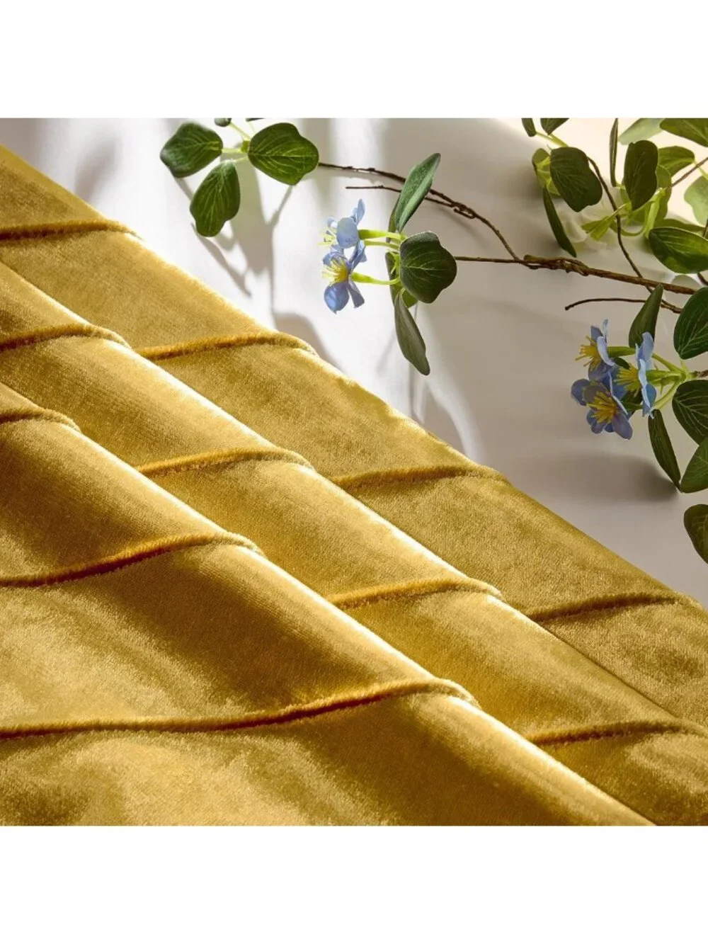 Decorative Velvet Pillow Covers Set of 2, 18x18 Gold Stripe Throw Pillows for